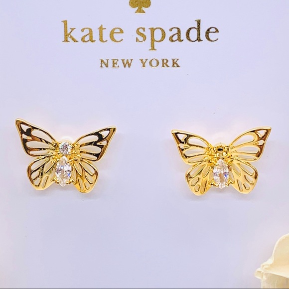 Kate Spade Diamond Stud Butterfly Earrings - Picture 5 of 7